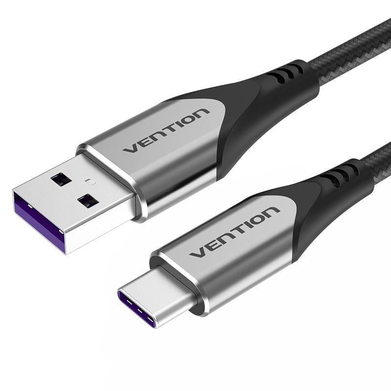 Кабель USB-A / USB-C Vention 5А 1 м Серый (COFHF)