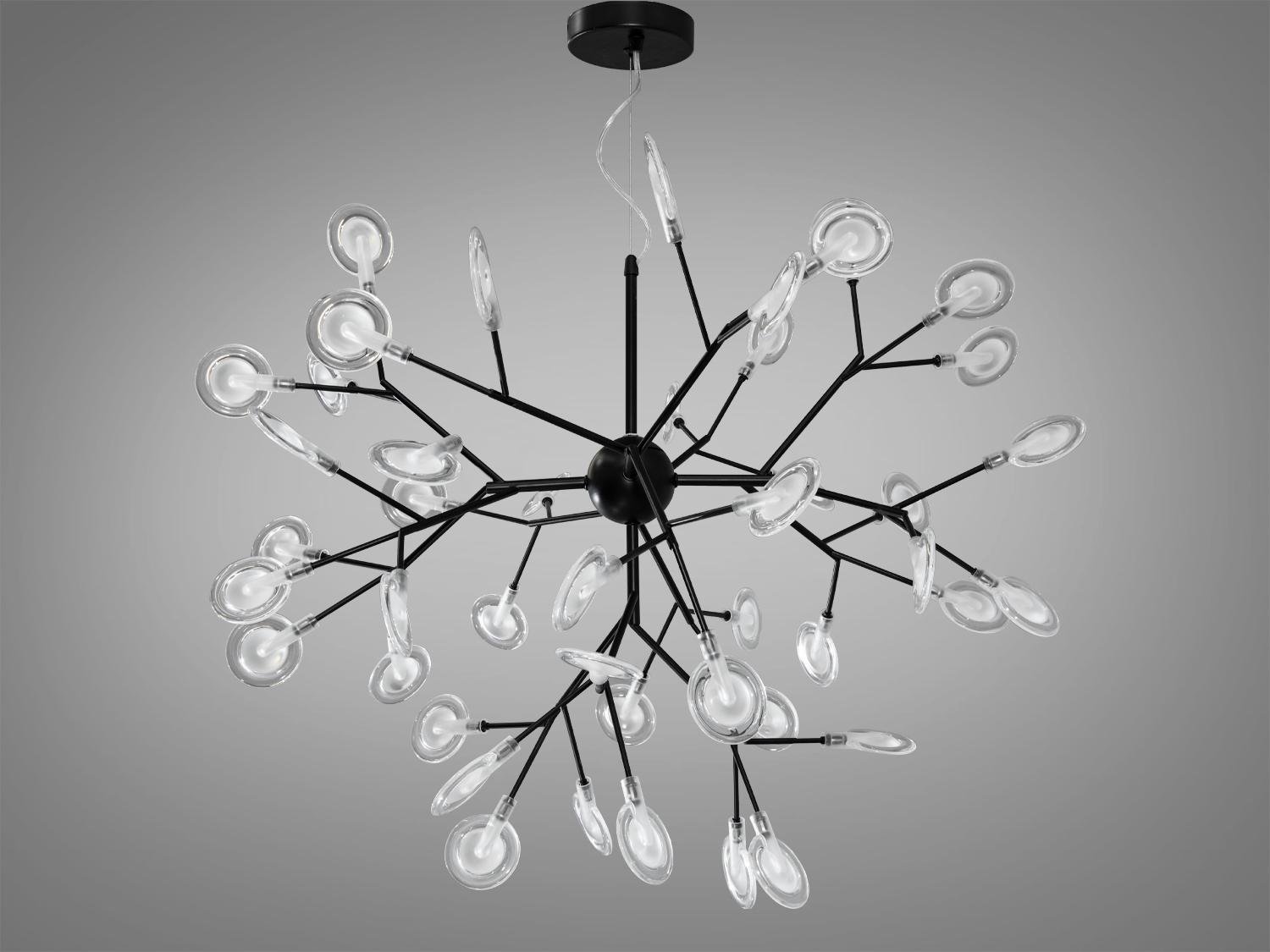 Люстра подвесная Светлячок 45 ламп Черный (887-45C BK) - фото 3 Люстра подвесная Светлячок 45 ламп Черный (887-45C BK) - фото 3