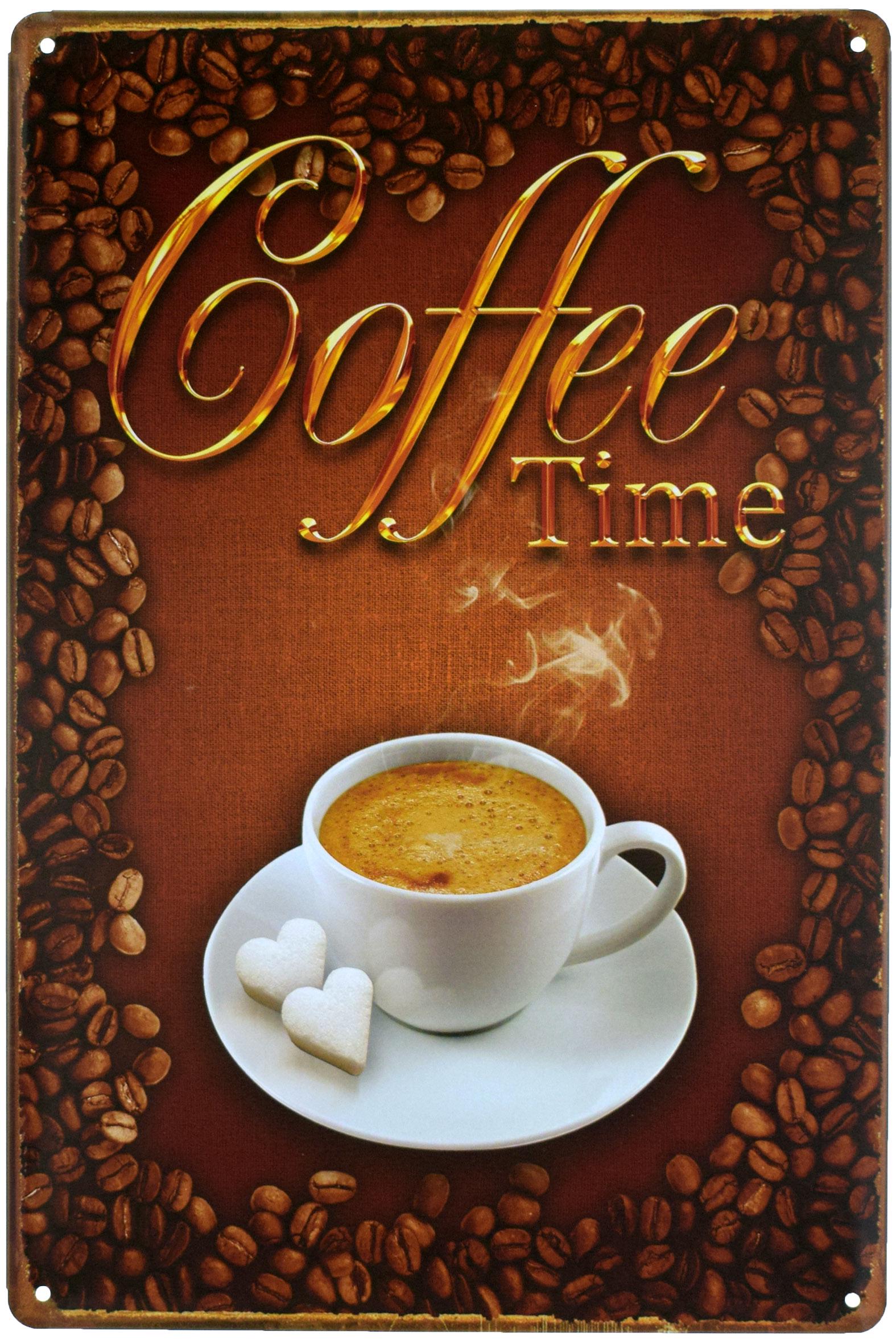 Табличка металева Час На Каву/Coffee Time 20x30 см