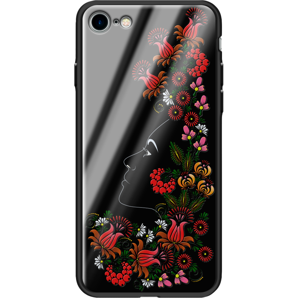 Чехол BoxFace Apple iPhone 7/8 SE  2020 3D Ukrainian Muse Черный силикон со стеклом (26205-bk64-37543)