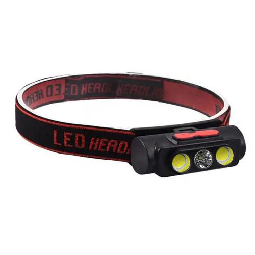 Фонарь налобный PLD-2119B-XPE+2COB 1х18650 ЗУ Type-C Box White/Red (2259540025)