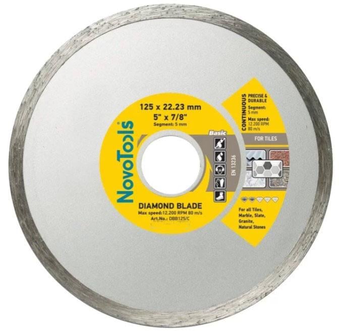 Диск алмазний по кераміці Novotools 125х5х22,23 мм (23226) - фото 1