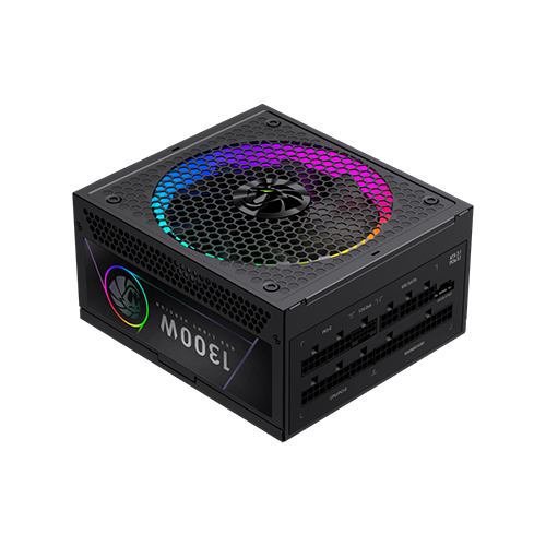 Блок питания GameMax RGB PRO 1300P Черный 1300W ATX 3.1 модульный 80+ Platinum 140 мм вентилятор подсветки RGB для ПК (RGB PRO 1300P)