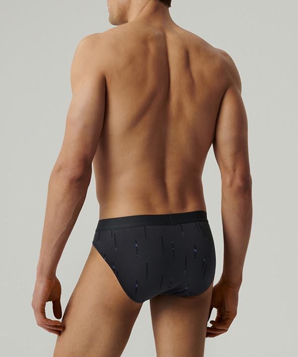 Набір трусів-брифів чоловічих бавовняних Atlantic 3MP-193 з нашивною резинкою 3 шт. XL Чорний/Графітовий/Світлий денім (2596973252) - фото 3