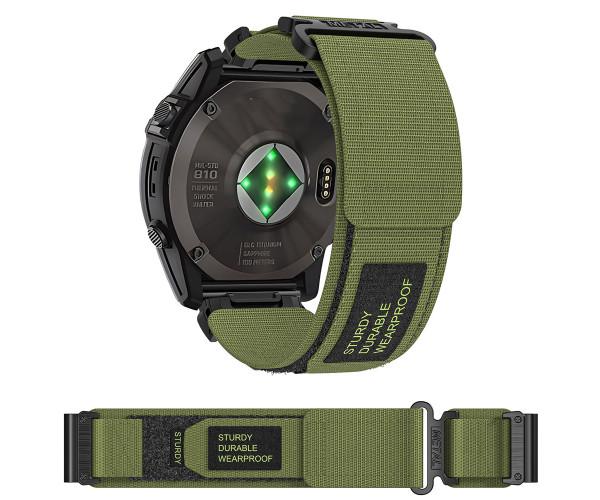 Ремінець Nylon Loop для смарт-годинників Garmin​ Fenix 7/7S/7 Pro/7S Pro/6/6 Pro 22 мм​ Зелений - фото 4