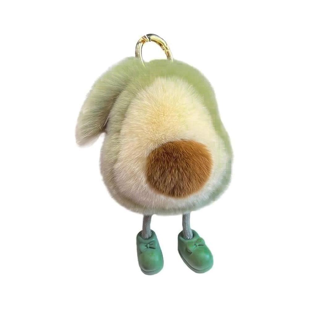 Брелок для ключей помпон-подвеска на сумку пушистое Авокадо с ножками (TA0155_4)