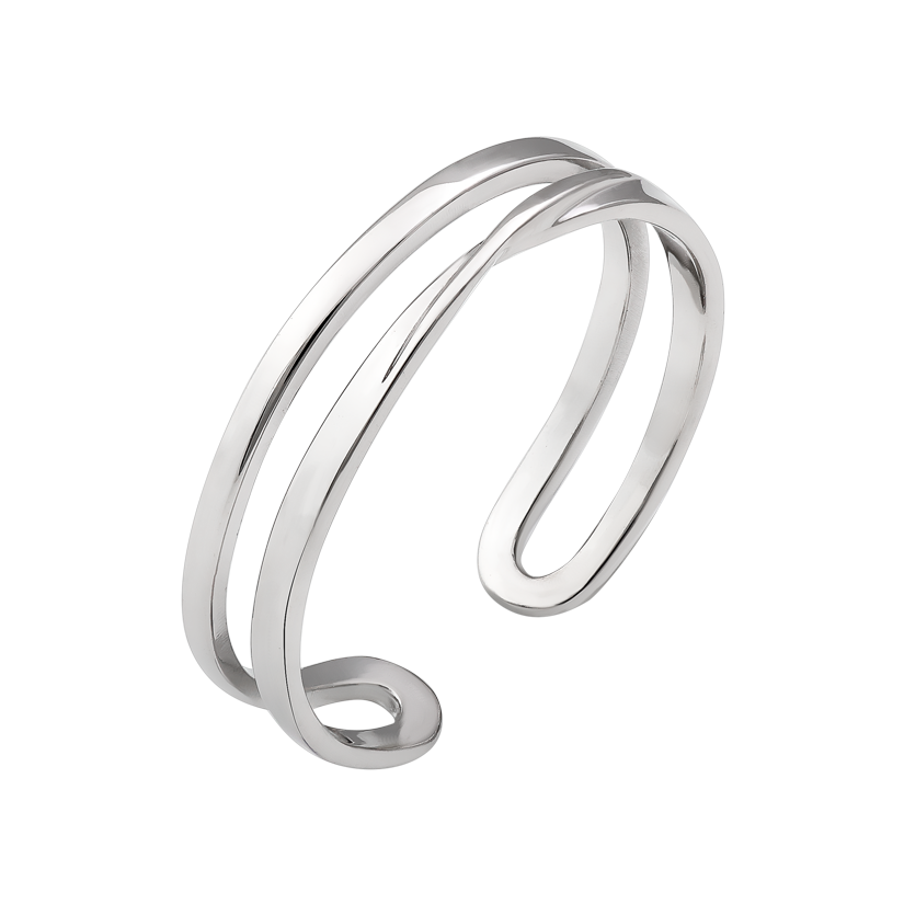 Кольцо серебряное Легкая двойная линия р. 18