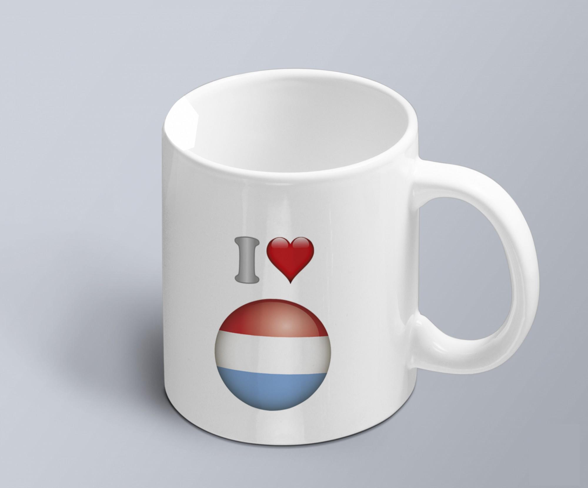 Чашка с принтом я люблю Люксембург с изображением флага (02010109045)