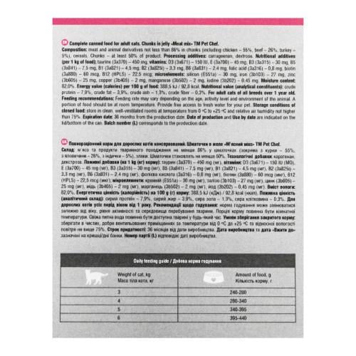 Корм влажный для взрослых кошек Pet Chef Мясной микс 200 г - фото 9
