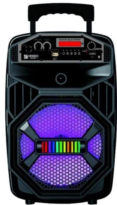 Колонка портативная Bluetooth KIMISO 805QS 8' BASS RGB с проводным микрофоном
