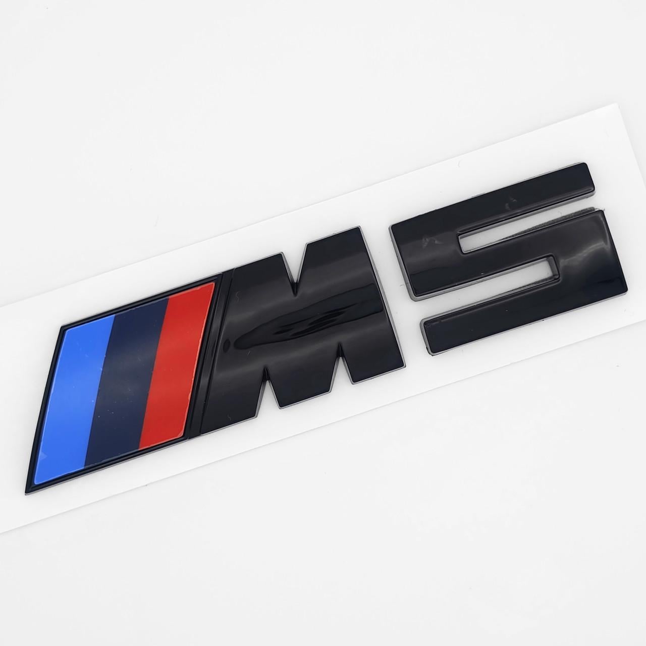 Эмблема надпись M5 BMW 11,5х2,7 см ABS Черный глянцевый (3037991088)