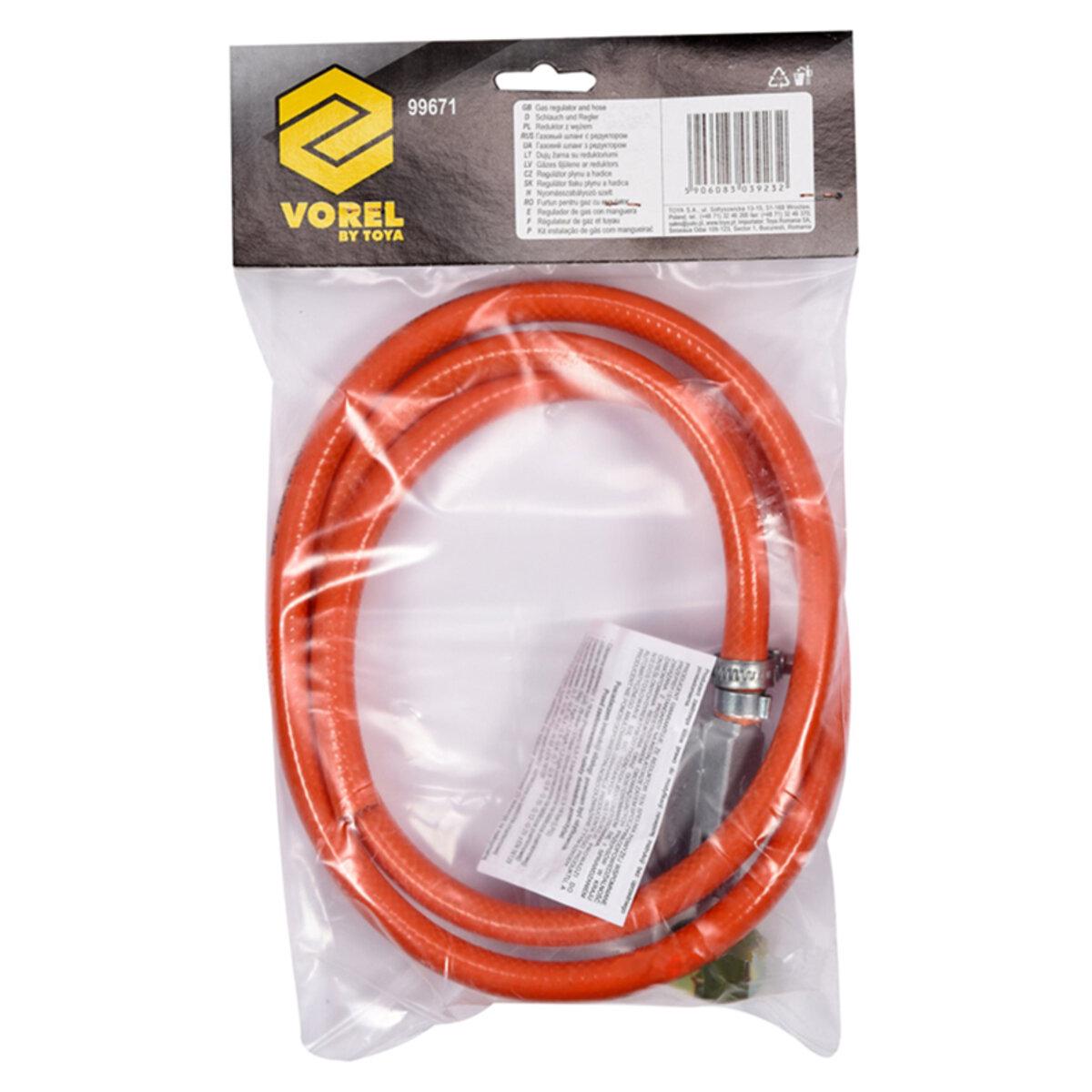 Редуктор з газовим шлангом Vorel 1,5 м (7638) - фото 2 Редуктор з газовим шлангом Vorel 1,5 м (7638) - фото 2