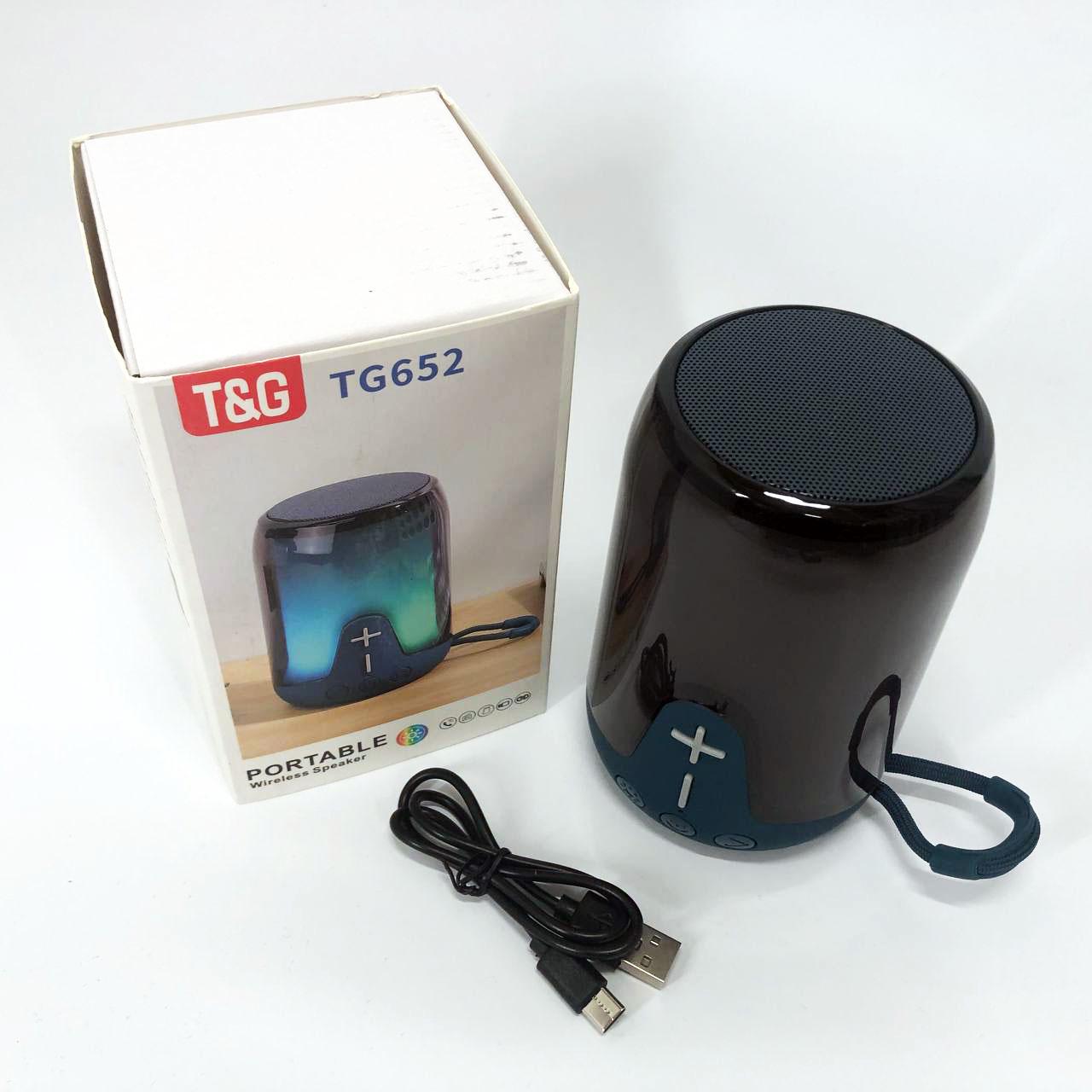 Портативная колонка TG652 5W с RGB подсветкой и ремешком Синий - фото 4 Портативная колонка TG652 5W с RGB подсветкой и ремешком Синий - фото 4