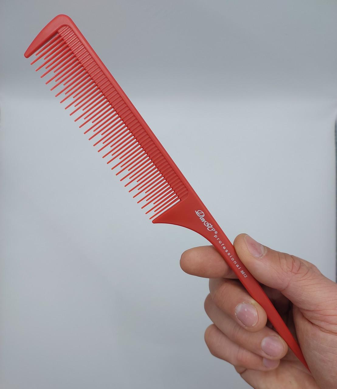 Гребінець карбон ДенІС professional 8612 з хвостиком Red (1453070596) - фото 2