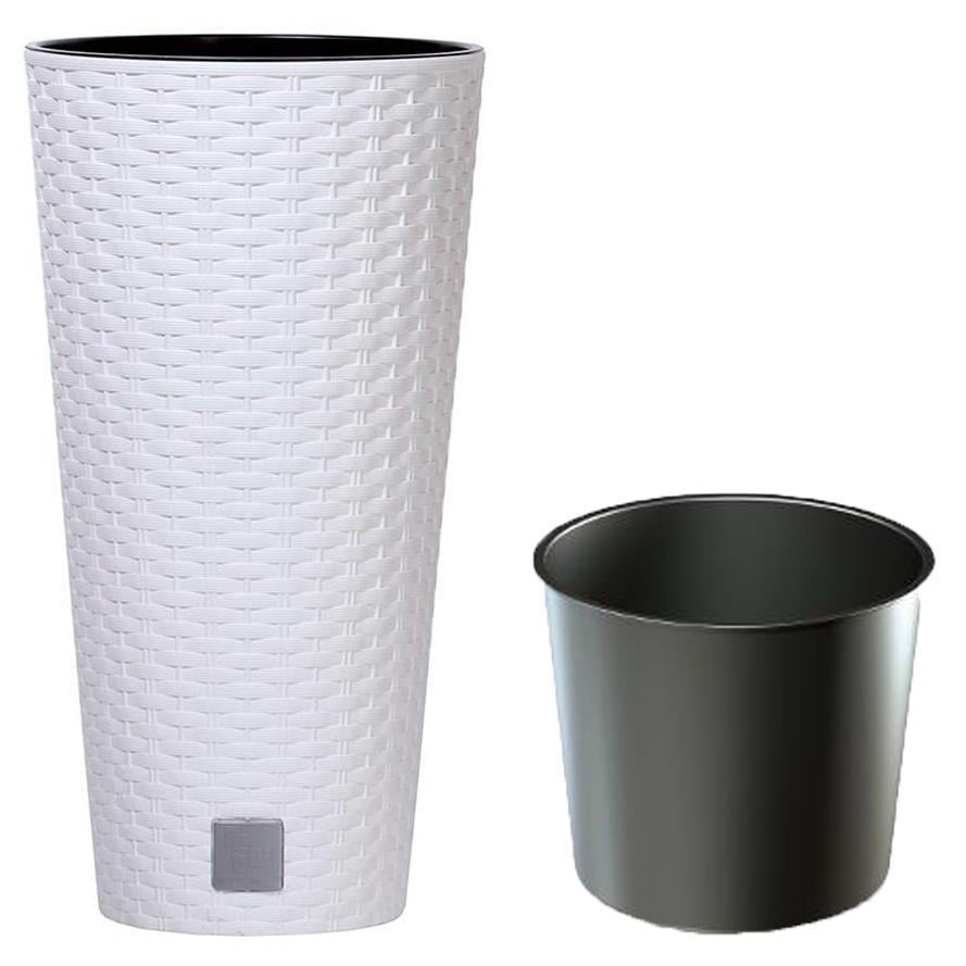 Горшок для цветов Prosperplast Rato тубус с вставкой Белый (77965-449)