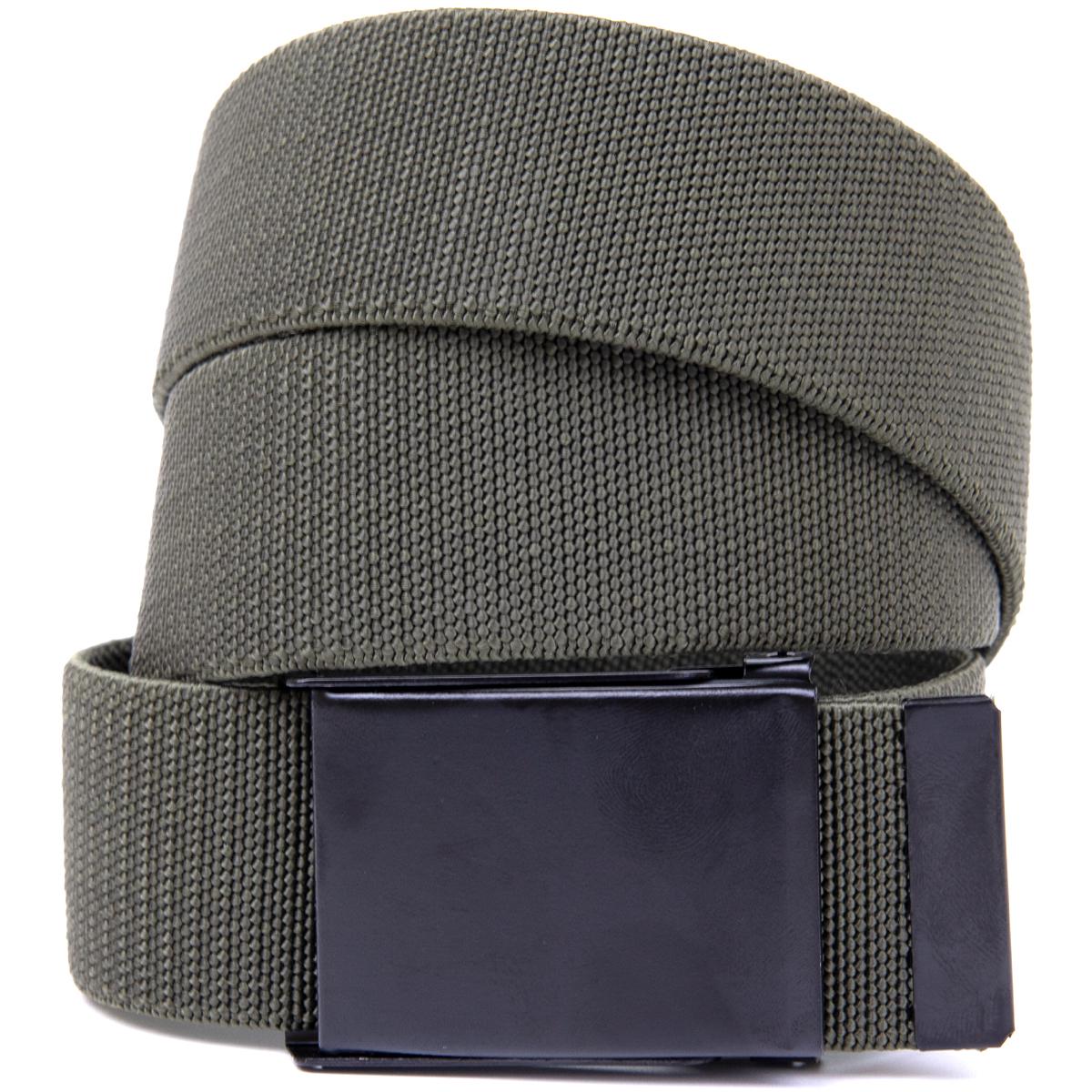 Текстильный ремень Vintage Belt 20529 с черной пряжкой Зеленый