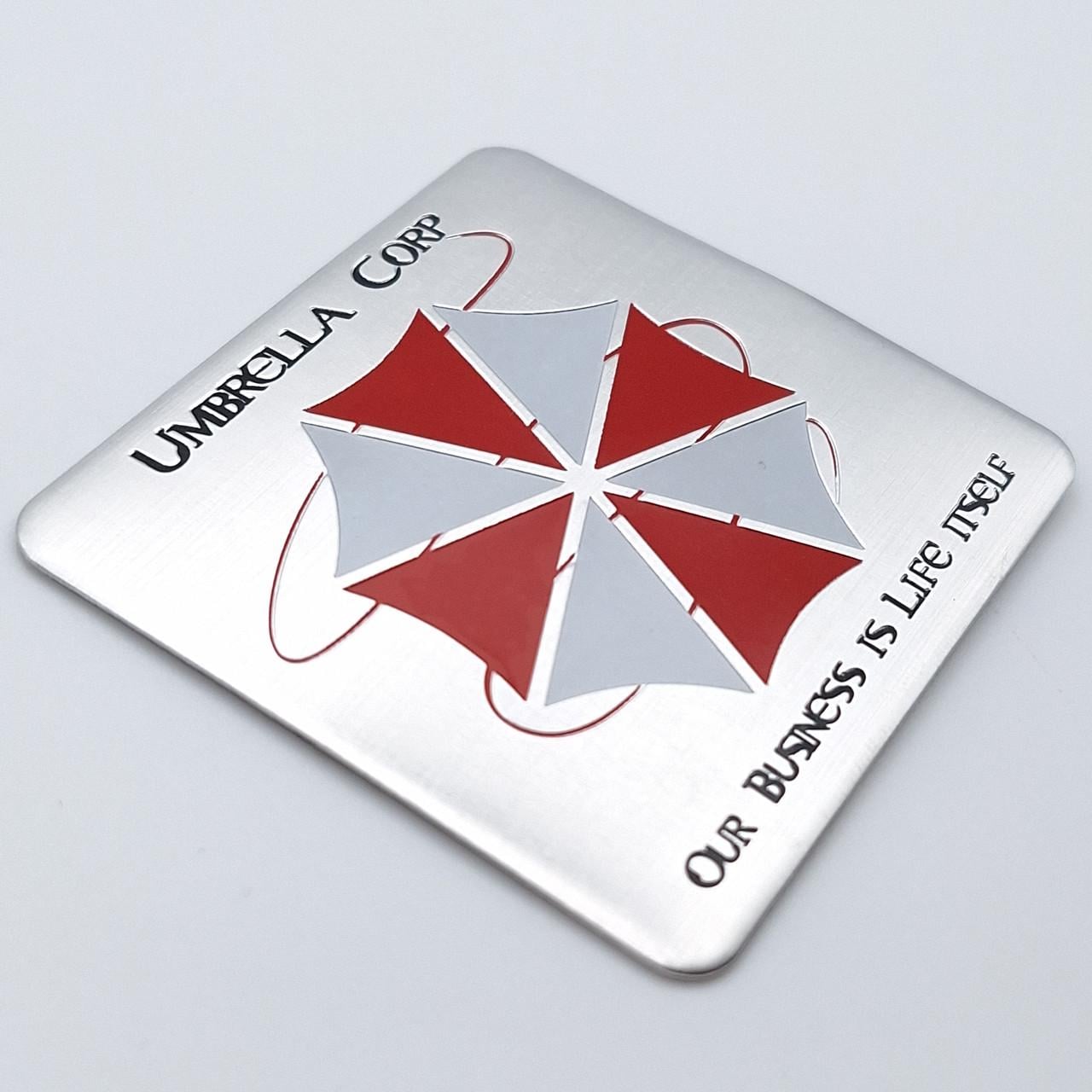 Емблема алюмінієва Umbrella corp 5,5х5 см Хром (2390814134)
