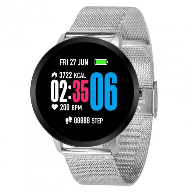 Смарт-браслет V11 Metal с тонометром и пульсоксиметр Серебристый