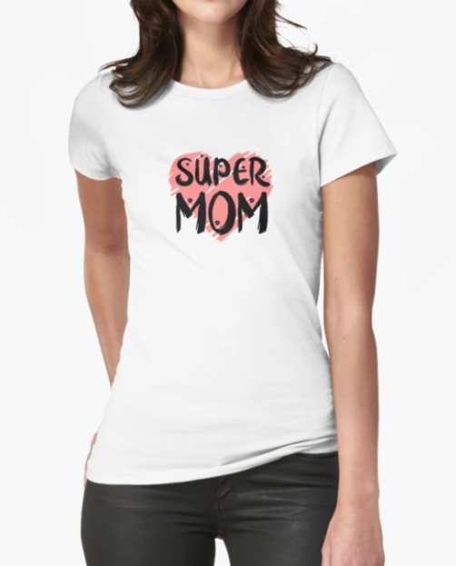 Футболка Женская Stedman с принтом Super mom XL Белый