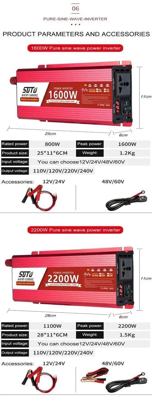 Перетворювач напруги чиста синусоїда 2200 Вт 12 В - фото 2 Перетворювач напруги чиста синусоїда 2200 Вт 12 В - фото 2