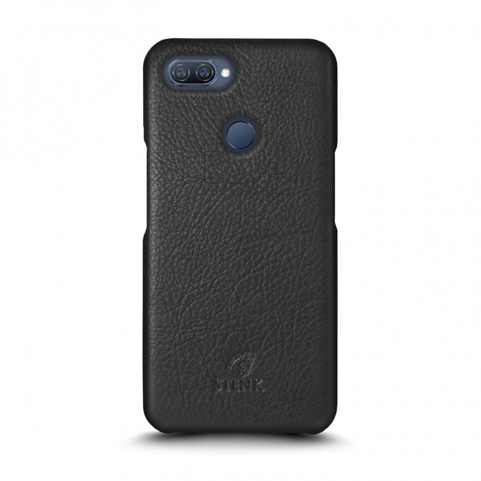 Кожаная накладка Stenk Cover для OPPO A12 Черный (69355)