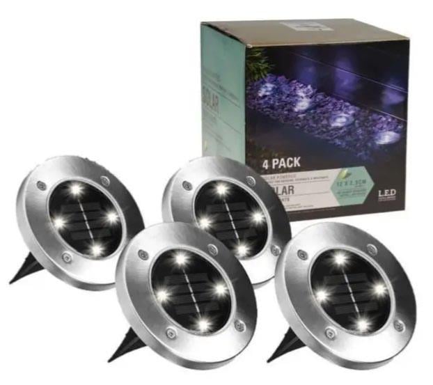 Светильники на солнечной батарее Solar Disk Lights садовые 4 шт. (2232464999) - фото 9