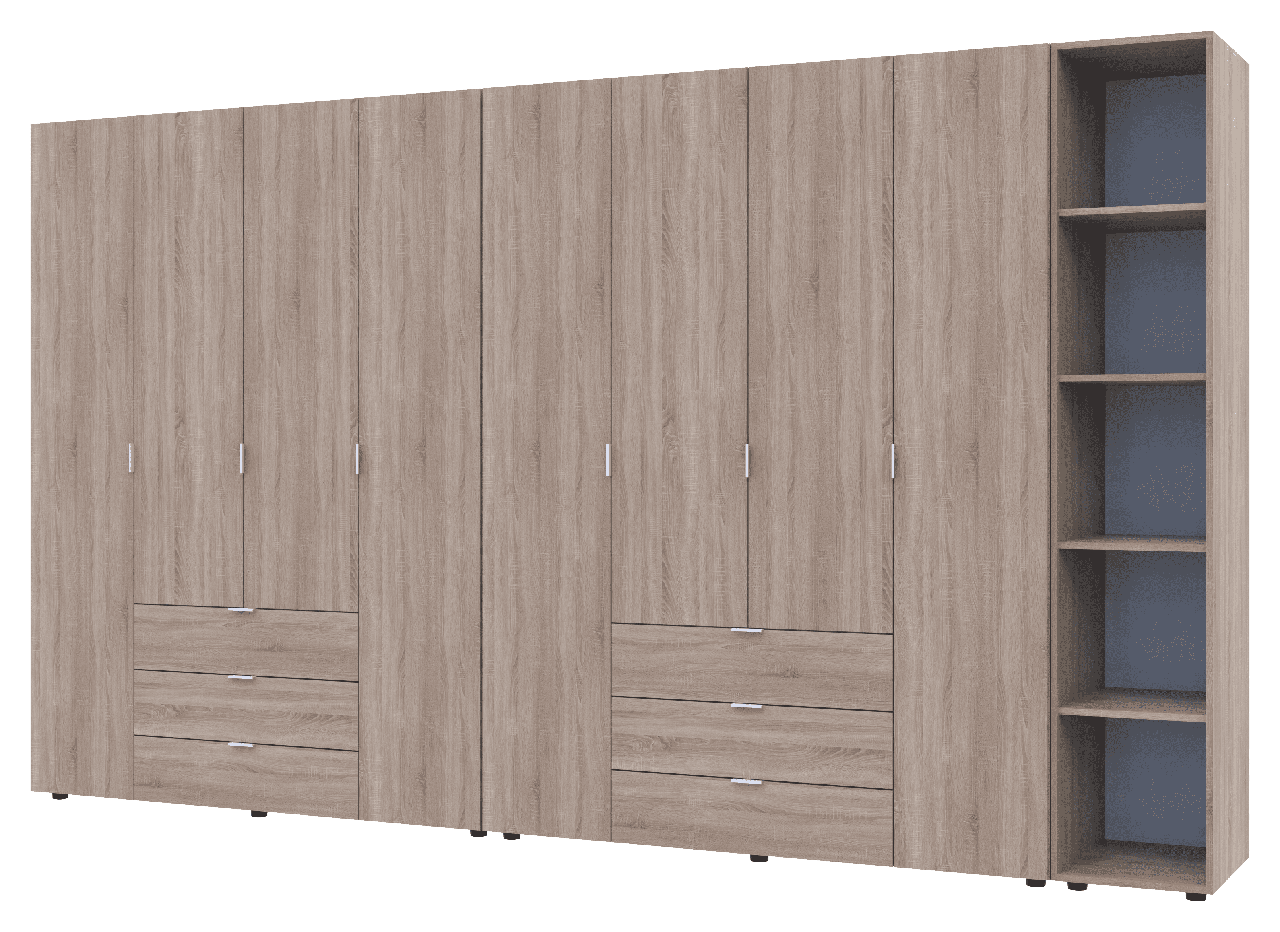 Комплект шкафов для одежды Doros Гелар 348,2х49,5х203,4 см 3 шт. Дуб сонома (DRS-011166)