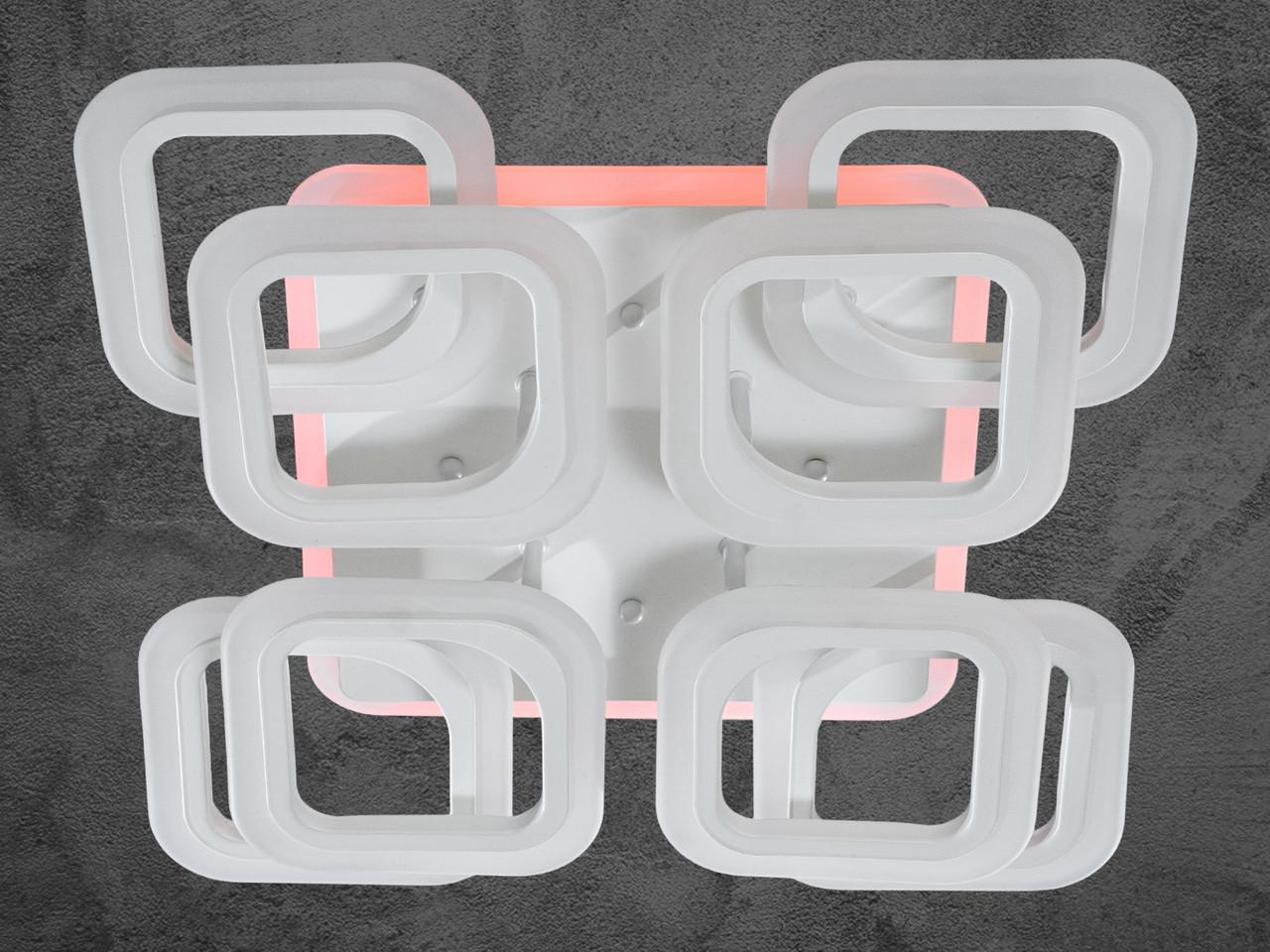 Люстра акриловая светодиодная в спальню HAS8060-4+4WH-LS 120W 16 м2 - фото 2