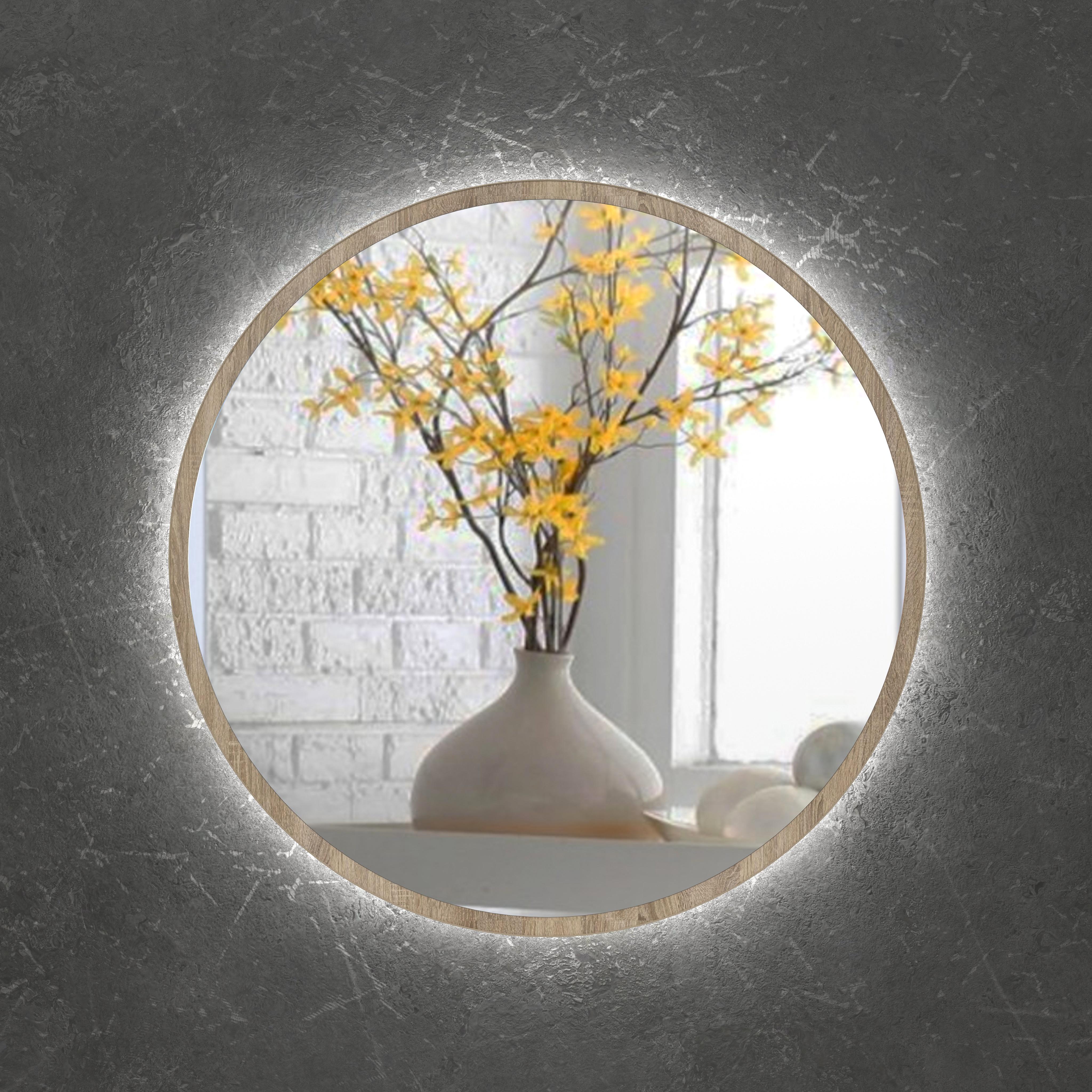 Зеркало настенное круглое с LED подсветкой Art-Com 800 мм Белый (ZL1)