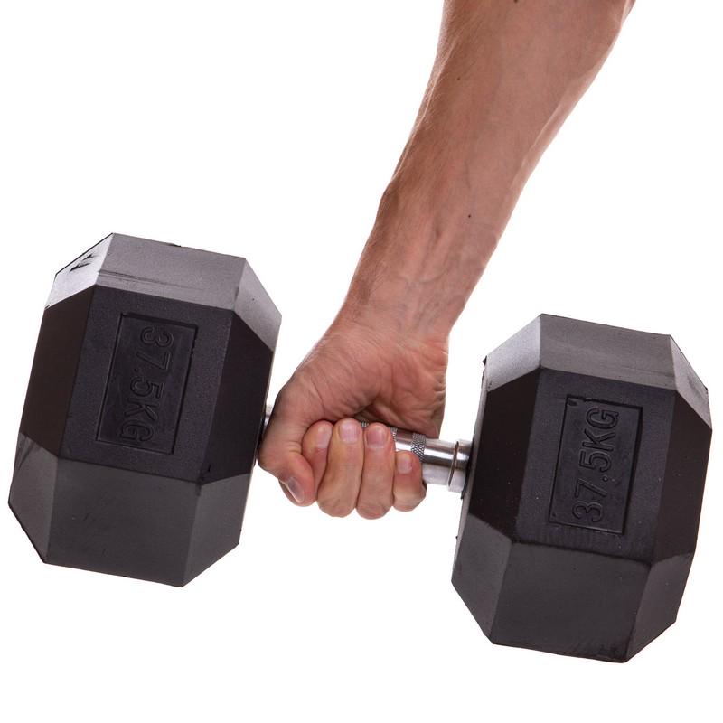 Гантель цільна Zelart TA-2679-37,5 шестигранна 1 шт. 37,5 кг (DR002827) - фото 4 Гантель цільна Zelart TA-2679-37,5 шестигранна 1 шт. 37,5 кг (DR002827) - фото 4