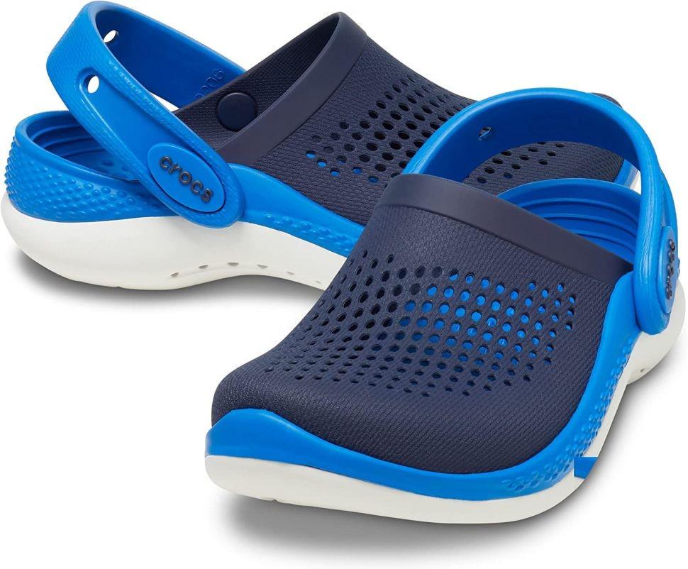 Сабо дитячі для хлопчика Crocs LiteRide 360 Clog Kids Navy/Bright Cobalt р. 36-37 Синій (11123)