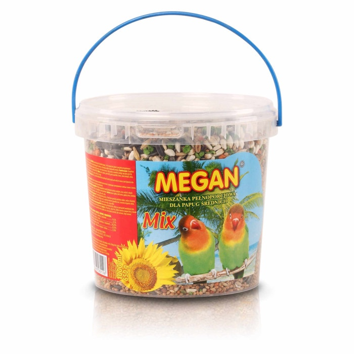 Корм для середніх папуг мікс Megan 1 л