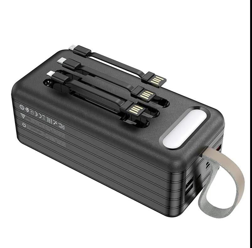 Повербанк HOCO Large Display Power Bank DB21 4USB/Type-C/Lightning 2,1A 80000 mAh Black (DB21) - фото 5