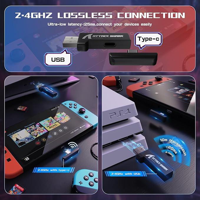 Наушники беспроводные Attack Shark L60 Black - фото 5 Наушники беспроводные Attack Shark L60 Black - фото 5