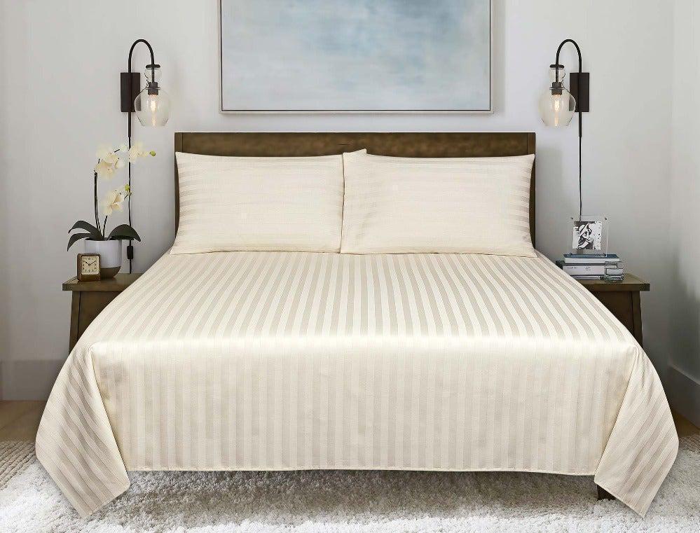 Комплект постельного белья Страйп сатин 200х220 см Champagne (SPe-2) Комплект постельного белья Страйп сатин 200х220 см Champagne (SPe-2)