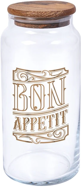 Банка Herevin Bon Appetit с деревянной крышкой 0,89 л (232005-147)