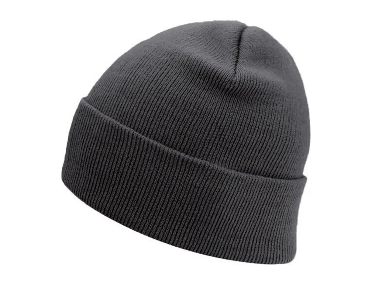 Шапка вязаная с отворотом Серый (2139888748)