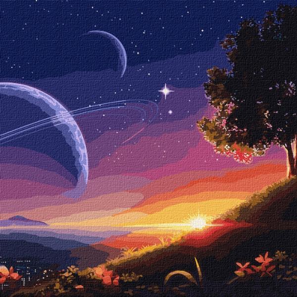 Картина за номерами Ідейка Космос Шлях у космос 50х50 см у термопакеті (КНО9545-mt)