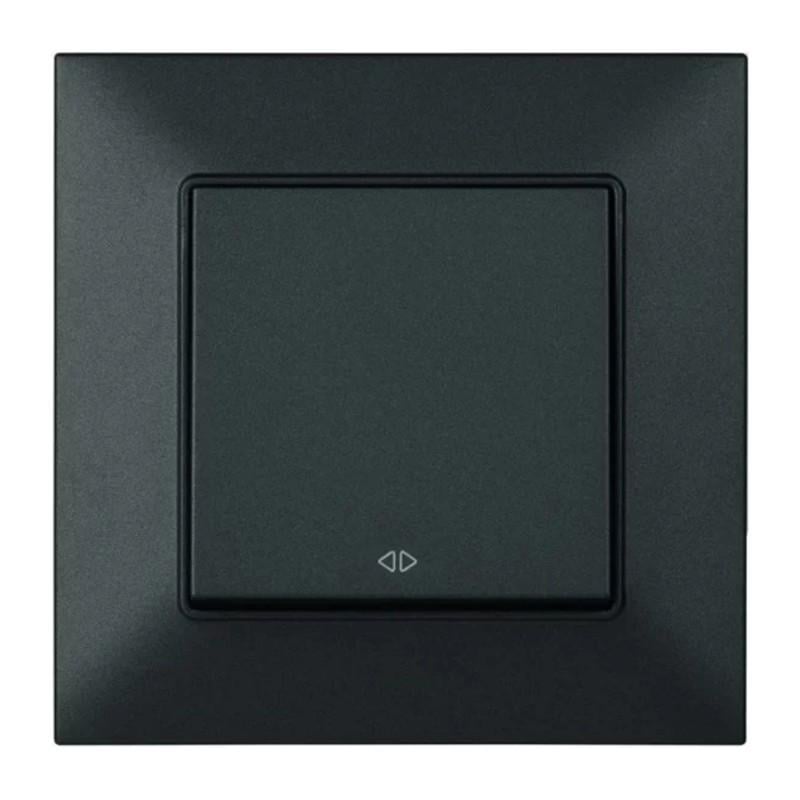 Выключатель 1-клавишный Panasonic Arkedia Slim перекрестный Черный (23815379)