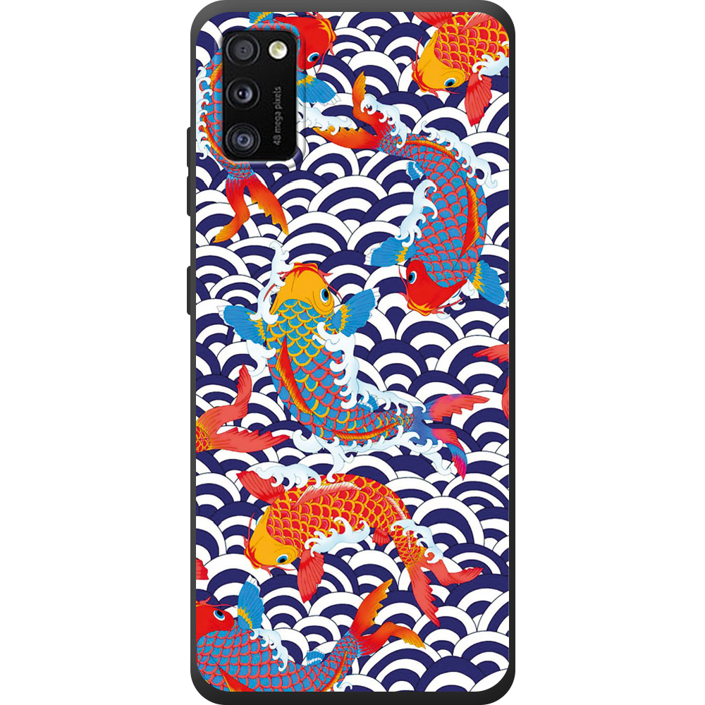 Чехол BoxFace Samsung A415 Galaxy A41 Koi Fish Черный силикон (39755-up2477-42020)