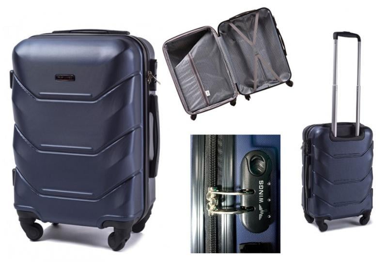 Валіза пластикова Wings 147 середня Синій - фото 2 Валіза пластикова Wings 147 середня Синій - фото 2