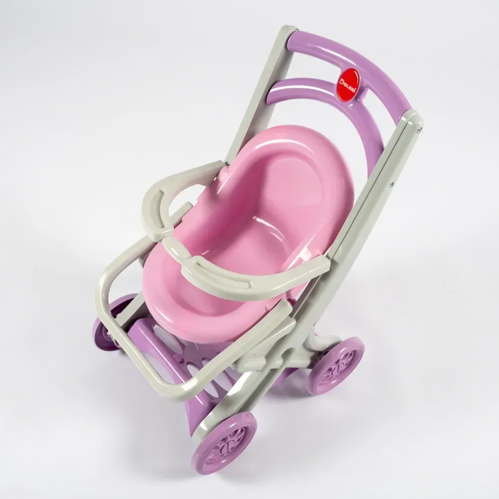 Візочок-шезлонг для ляльок і пупсів Doloni Toys з пластику 56 см Сіро-рожевий (150-98-0122/04) - фото 5