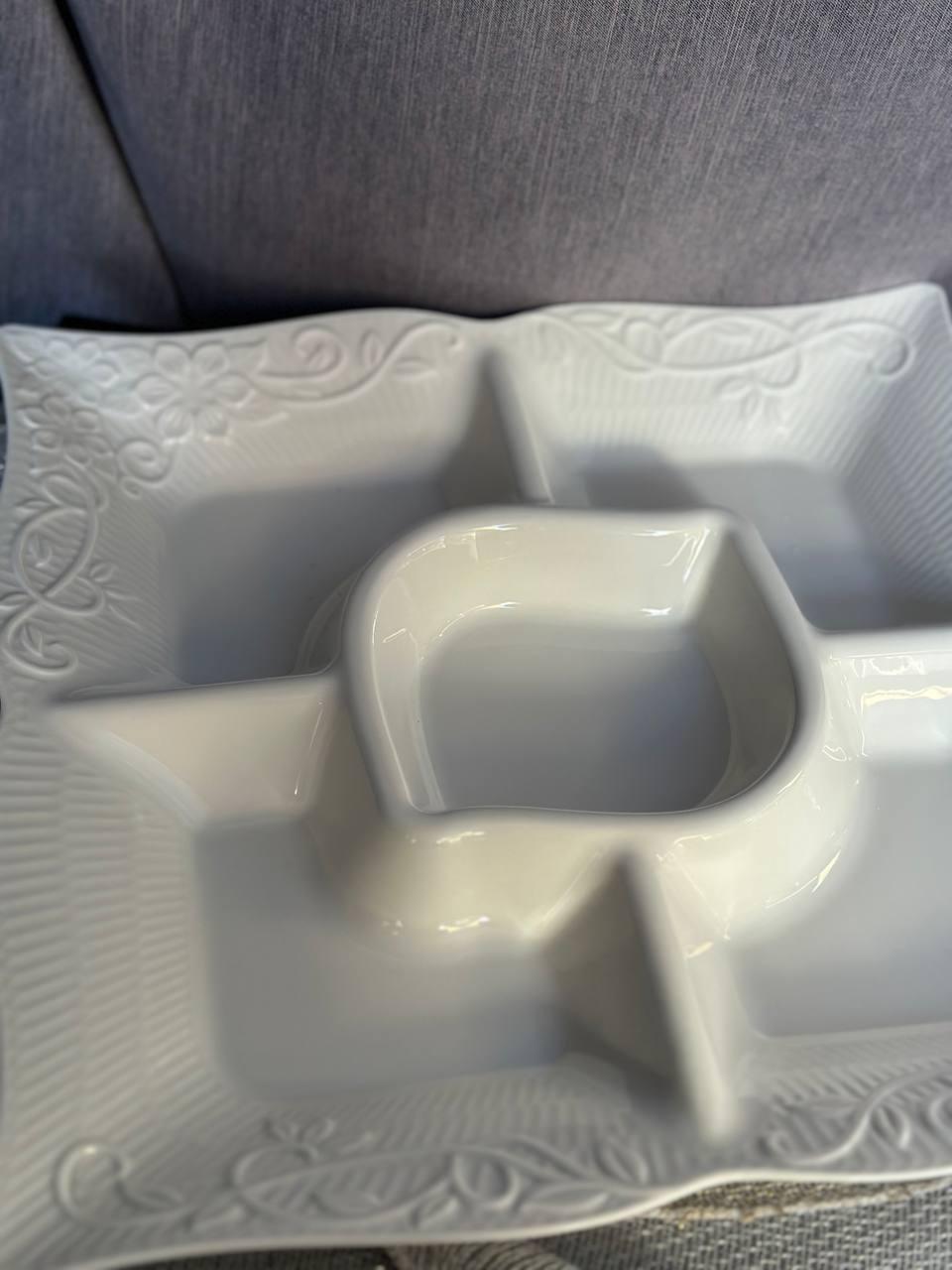 Менажниця TS Kitchen керамічна 33 см 5 секцій Білий (24628147) - фото 2 Менажниця TS Kitchen керамічна 33 см 5 секцій Білий (24628147) - фото 2