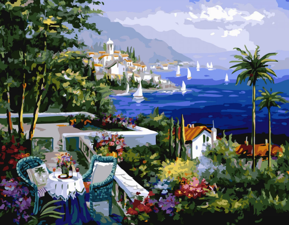 Картина по номерам Strateg Премиум Рандева с лаком и уровнем 40x50 см (SY6628)