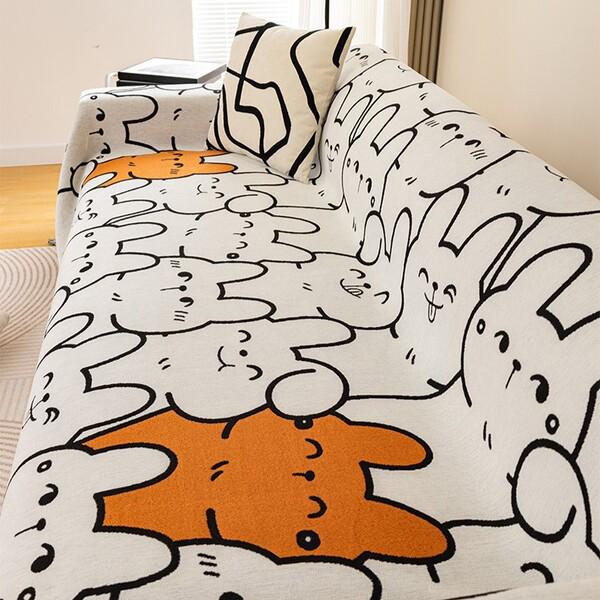 Плед покрывало на кровать/диван C00522-1 с изображением Кроликов 180х130 см - фото 7 Плед покрывало на кровать/диван C00522-1 с изображением Кроликов 180х130 см - фото 7