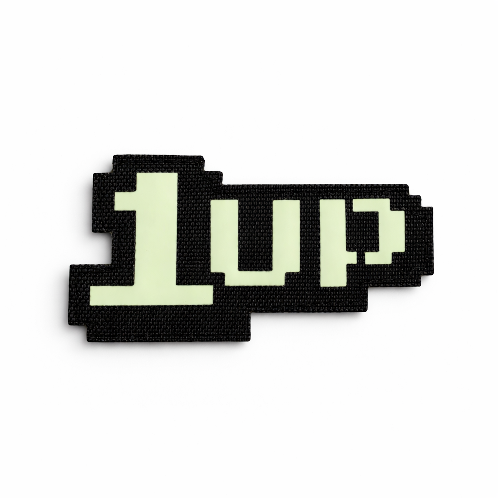 Шеврон на липучці Laser Cut 1 UP 1 життя 9х5 см Чорний/Люмінісцентній Шеврон на липучці Laser Cut 1 UP 1 життя 9х5 см Чорний/Люмінісцентній