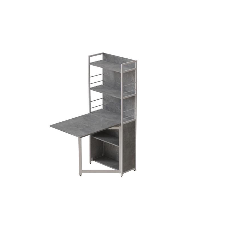 Стол книга с этажеркой Ferrum-decor Praktik 2 металл/ДСП Белый/Бетон (FRD-104638) Стол книга с этажеркой Ferrum-decor Praktik 2 металл/ДСП Белый/Бетон (FRD-104638)