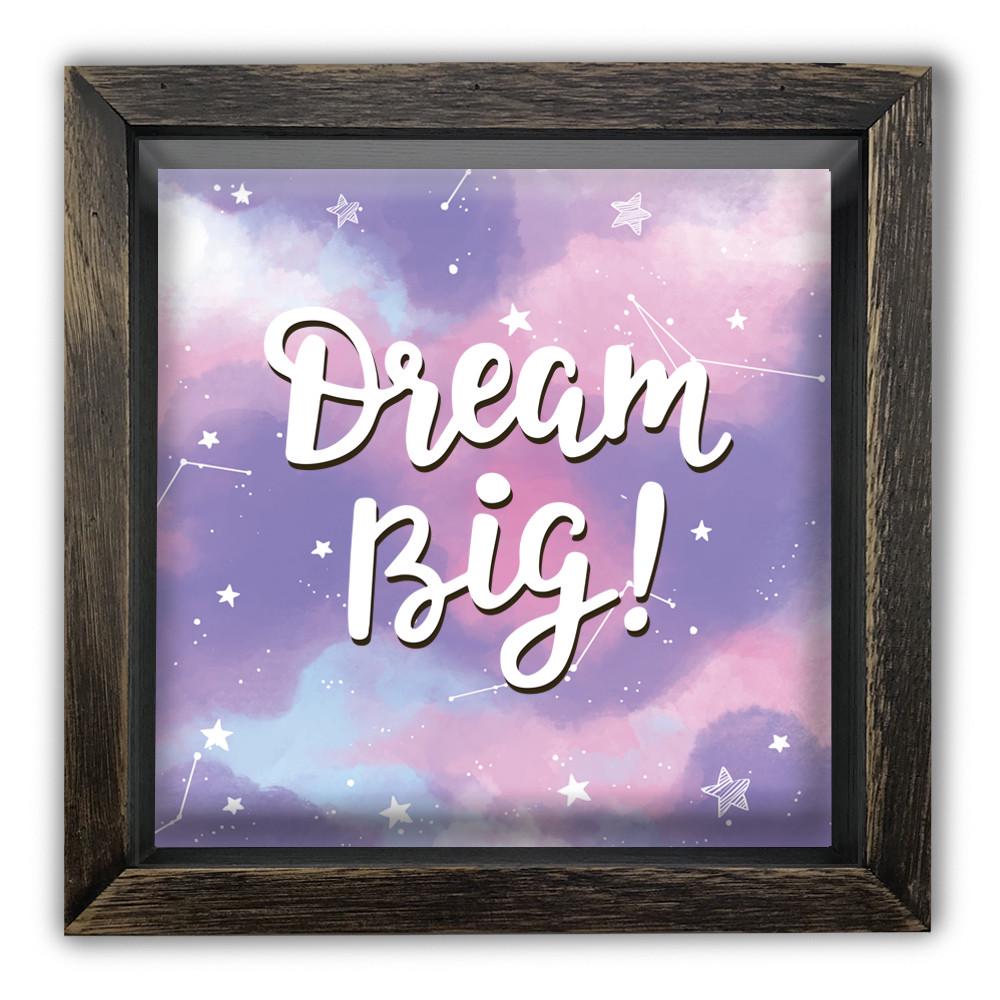 Копилка Dream big деревянная 20x20x6,5 см винтажная Коричневый (хркп0023ква)
