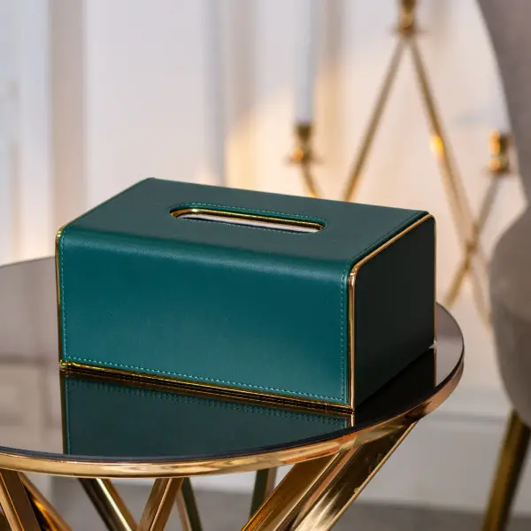 Серветниця прямокутна YIWU з екошкіри та корпусом із МДФ 21х13,5х9,5 см Зелений (147-107-HP-3-208GR) - фото 3 Серветниця прямокутна YIWU з екошкіри та корпусом із МДФ 21х13,5х9,5 см Зелений (147-107-HP-3-208GR) - фото 3