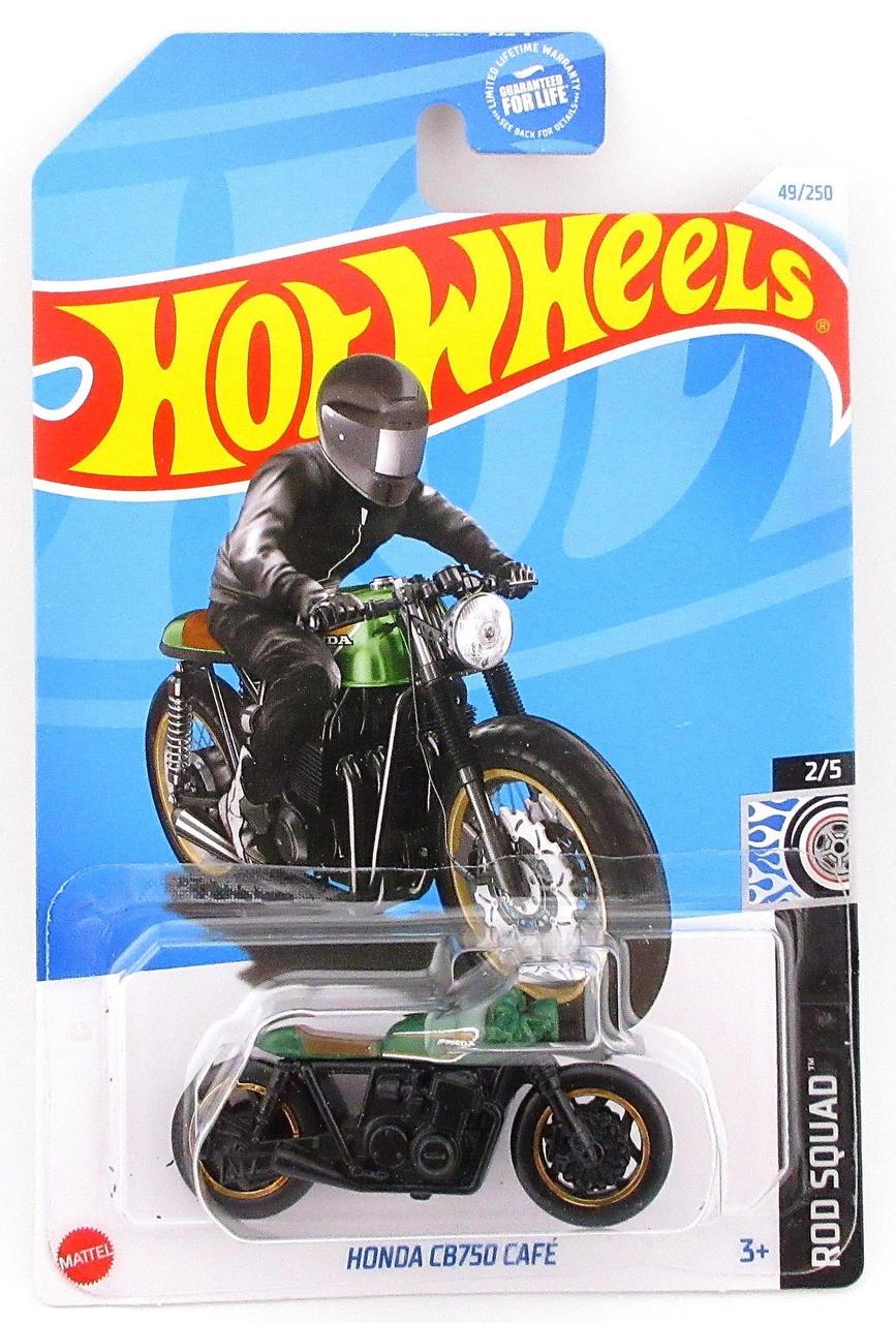 Игрушечный мотоцикл Hot Wheels Honda CB750 Cafe 2024 Rod Squad №049 (HTC61 (2598257829)